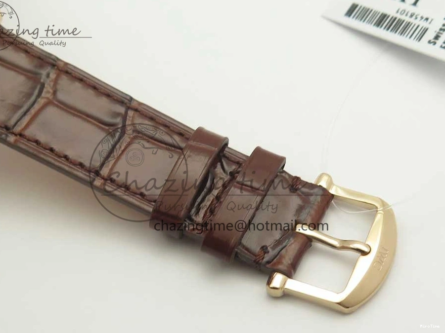 MIROTIME 0419 SportInspired Portofino IW458101 RG MK 1:1 Best Edition Gray Dial On Brown Leather Strap MIYOTA 7165